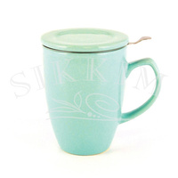 `Plint` Turquoise Mug 300ml with Strainer